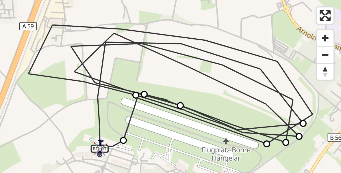 Flugroute Polizeihubschrauber Sankt Augustin - Sankt Augustin, 25 Juni 2026, 06:16