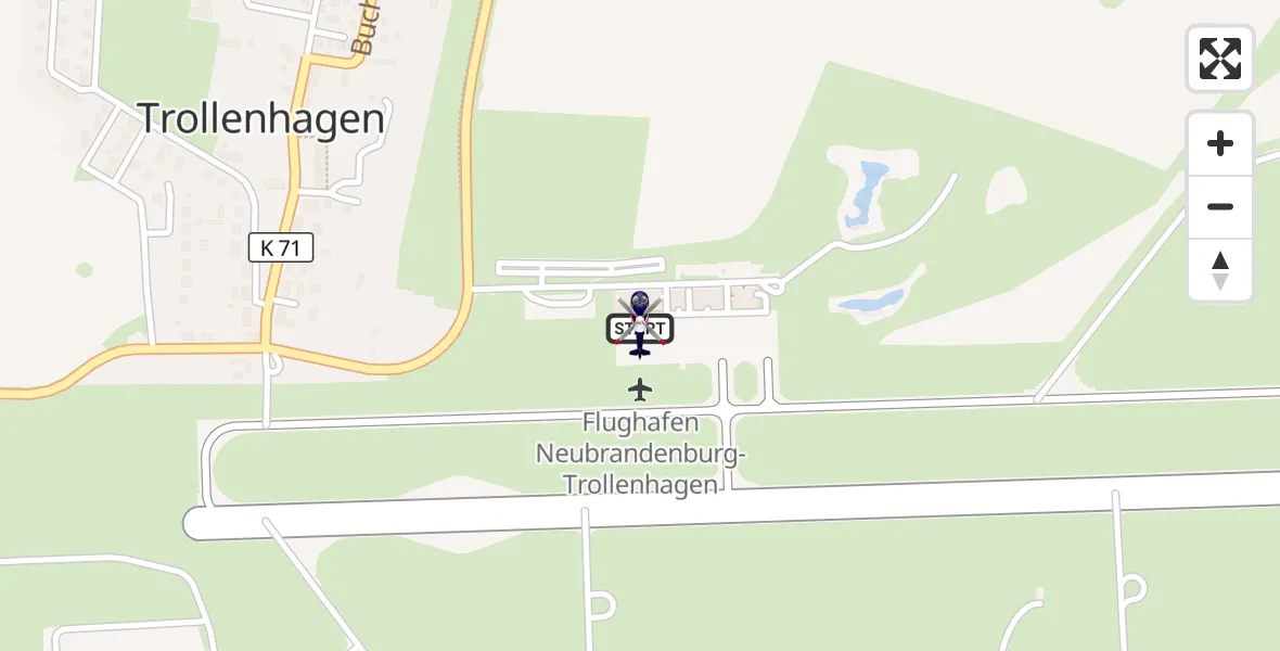 Flugroute Polizeihubschrauber Neubrandenburg Trollenhagen Flughafen - Neubrandenburg Trollenhagen Flughafen, 25 Juni 2026, 06:57