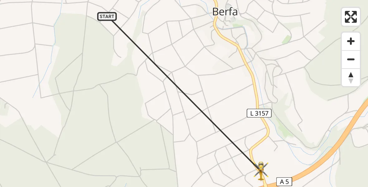 Flugroute Rettungshubschrauber Alsfeld - Alsfeld, 25 Juni 2026, 07:47