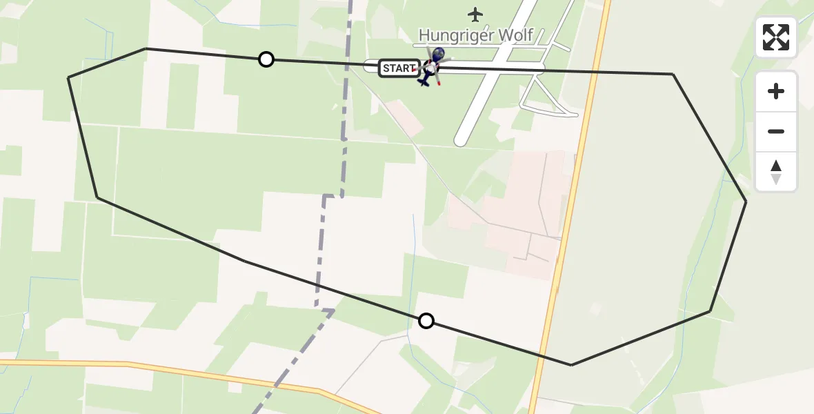 Flugroute Polizeihubschrauber Hohenlockstedt - Itzehoe Hungriger Wolf Flugplatz, 25 Juni 2026, 08:05