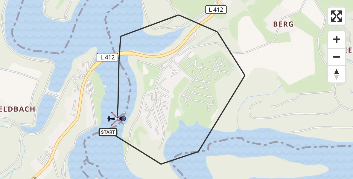 Flugroute Polizeihubschrauber Radevormwald - Radevormwald, 25 Juni 2026, 08:08