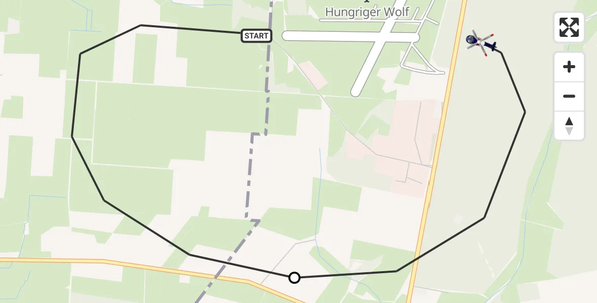 Flugroute Polizeihubschrauber Hohenaspe - Hohenlockstedt, 25 Juni 2026, 09:18