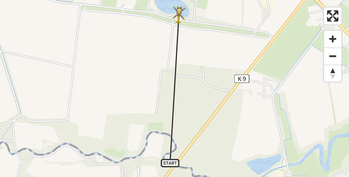 Flugroute Ambulanzhubschrauber Münster Osnabrück Flughafen - Saerbeck, 25 Juni 2026, 11:00