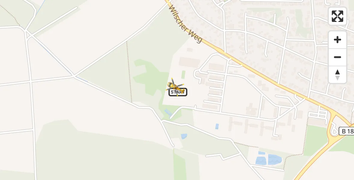 Flugroute Rettungshubschrauber Gifhorn Bundespolizei Hubschrauberlandeplatz - Gifhorn Bundespolizei Hubschrauberlandeplatz, 25 Juni 2026, 11:06