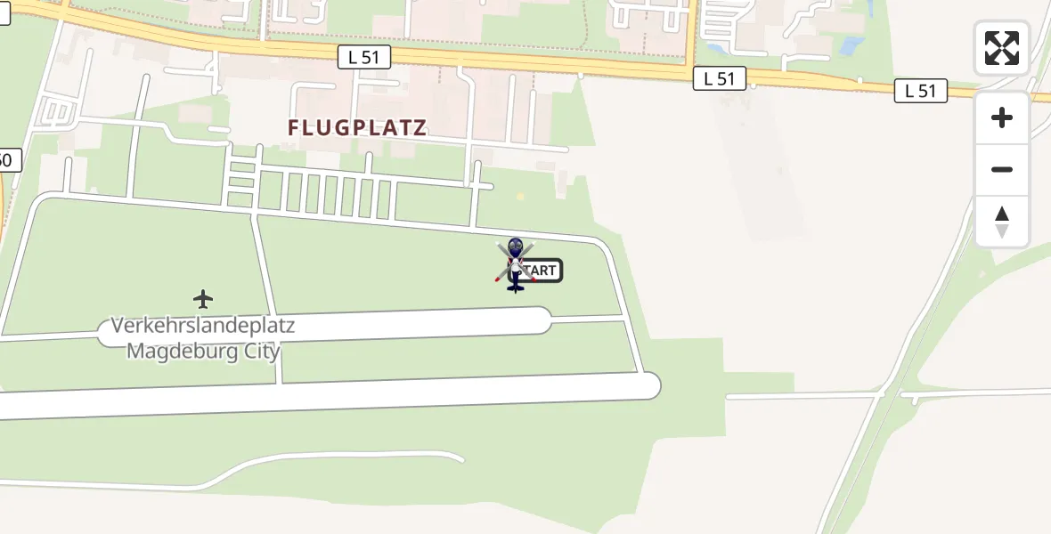 Flugroute Polizeihubschrauber Magdeburg City Flugplatz - Magdeburg City Flugplatz, 25 Juni 2026, 12:08
