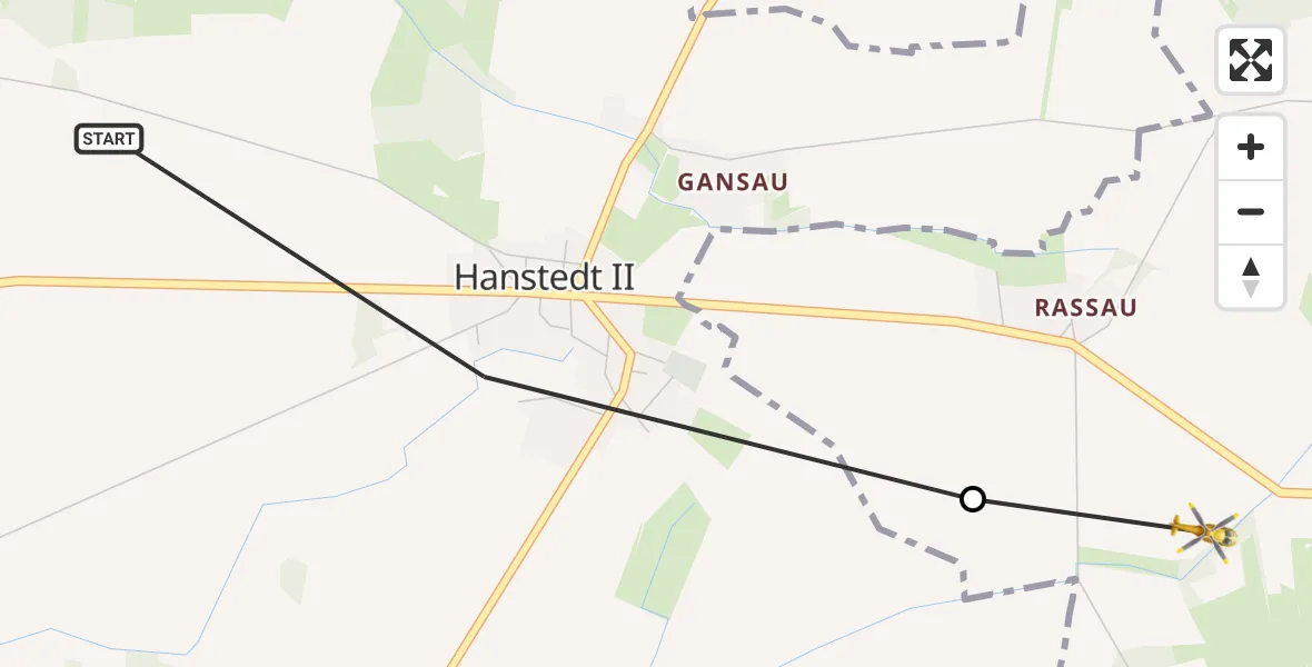 Flugroute Rettungshubschrauber Uelzen - Suhlendorf, 25 Juni 2026, 12:39
