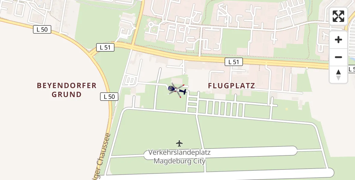 Flugroute Polizeihubschrauber Magdeburg City Flugplatz - Magdeburg City Flugplatz, 25 Juni 2026, 12:41