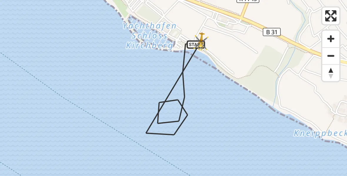 Flugroute Rettungshubschrauber Immenstaad am Bodensee - Immenstaad am Bodensee, 25 Juni 2026, 15:44