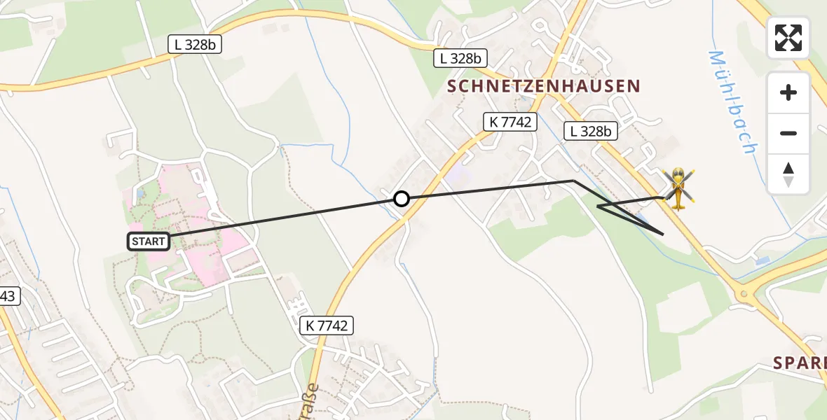 Flugroute Rettungshubschrauber Friedrichshafen Hospital - Friedrichshafen, 25 Juni 2026, 16:33