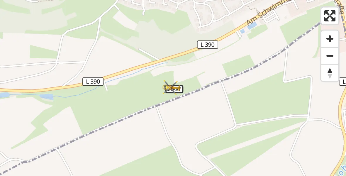 Flugroute Rettungshubschrauber Winnweiler - Winnweiler, 25 Juni 2026, 16:45