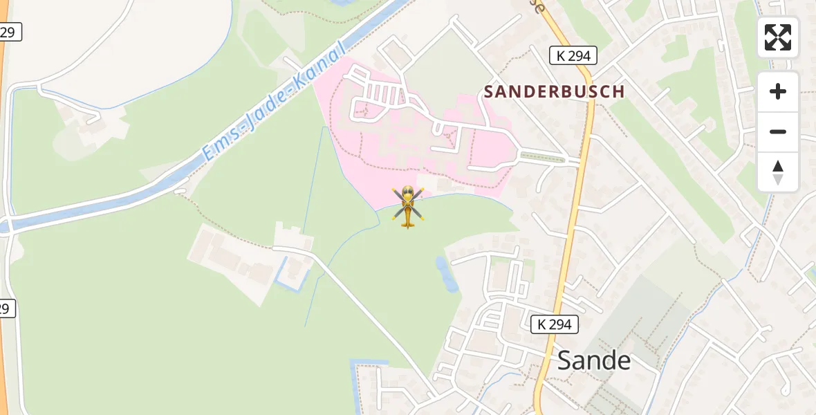 Flugroute Rettungshubschrauber Sande - Sande, 25 Juni 2026, 17:24