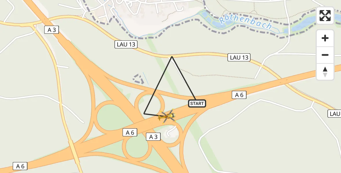Flugroute Rettungshubschrauber Winkelhaid - Winkelhaid, 26 Juni 2026, 06:20