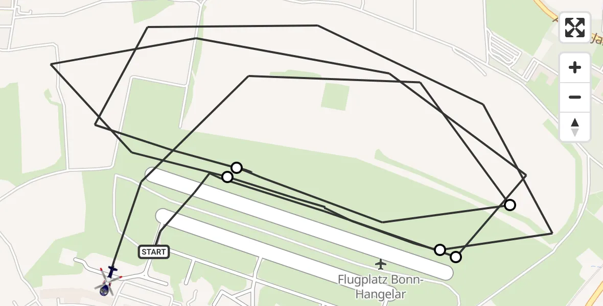 Flugroute Polizeihubschrauber Bonn-Hangelar Flugplatz - Sankt Augustin, 26 Juni 2026, 06:22