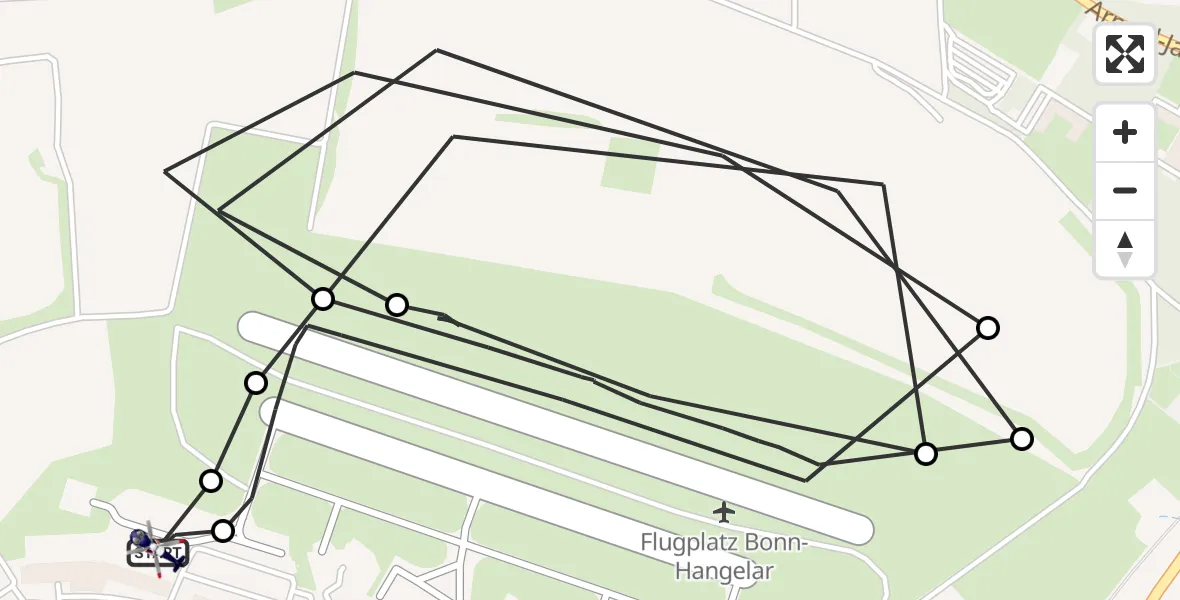 Flugroute Polizeihubschrauber Sankt Augustin - Sankt Augustin, 26 Juni 2026, 06:40