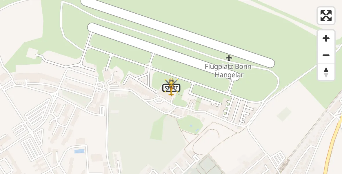 Flugroute Rettungshubschrauber Bonn-Hangelar Flugplatz - Bonn-Hangelar Flugplatz, 26 Juni 2026, 07:15