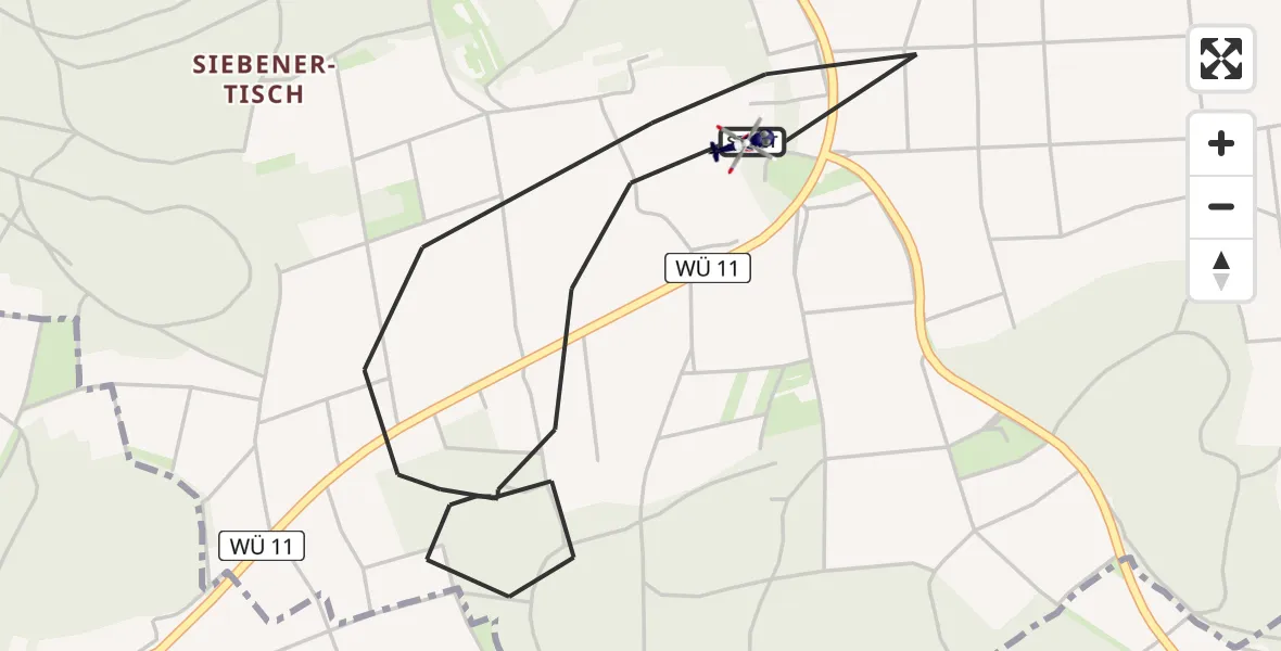 Flugroute Polizeihubschrauber Helmstadt - Helmstadt, 26 Juni 2026, 08:43