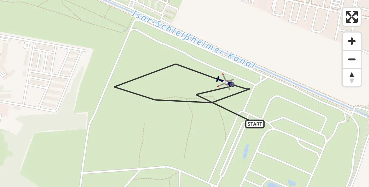 Flugroute Polizeihubschrauber Garching b.München - Garching b.München, 26 Juni 2026, 09:07
