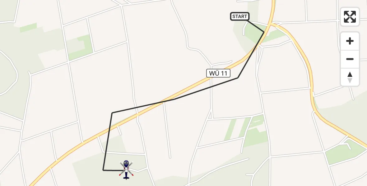 Flugroute Polizeihubschrauber Helmstadt - Helmstadt, 26 Juni 2026, 09:10