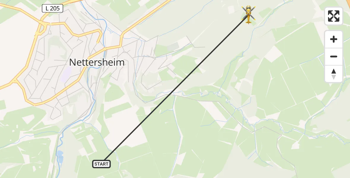 Flugroute Ambulanzhubschrauber Nettersheim - Nettersheim, 26 Juni 2026, 09:14