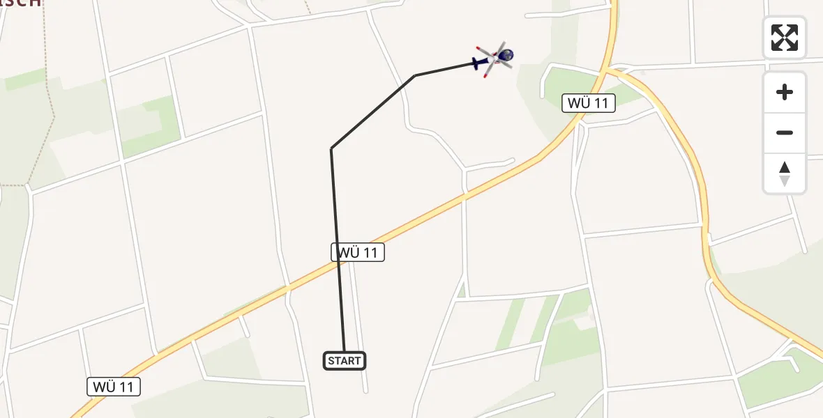 Flugroute Polizeihubschrauber Helmstadt - Helmstadt, 26 Juni 2026, 09:27
