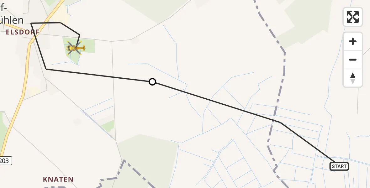 Flugroute Ambulanzhubschrauber Nübbel - Elsdorf-Westermühlen, 26 Juni 2026, 09:42