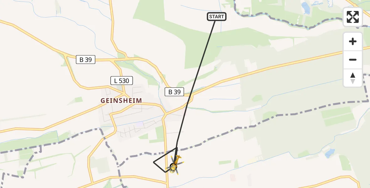 Flugroute Rettungshubschrauber Neustadt an der Weinstraße - Gommersheim, 26 Juni 2026, 10:34