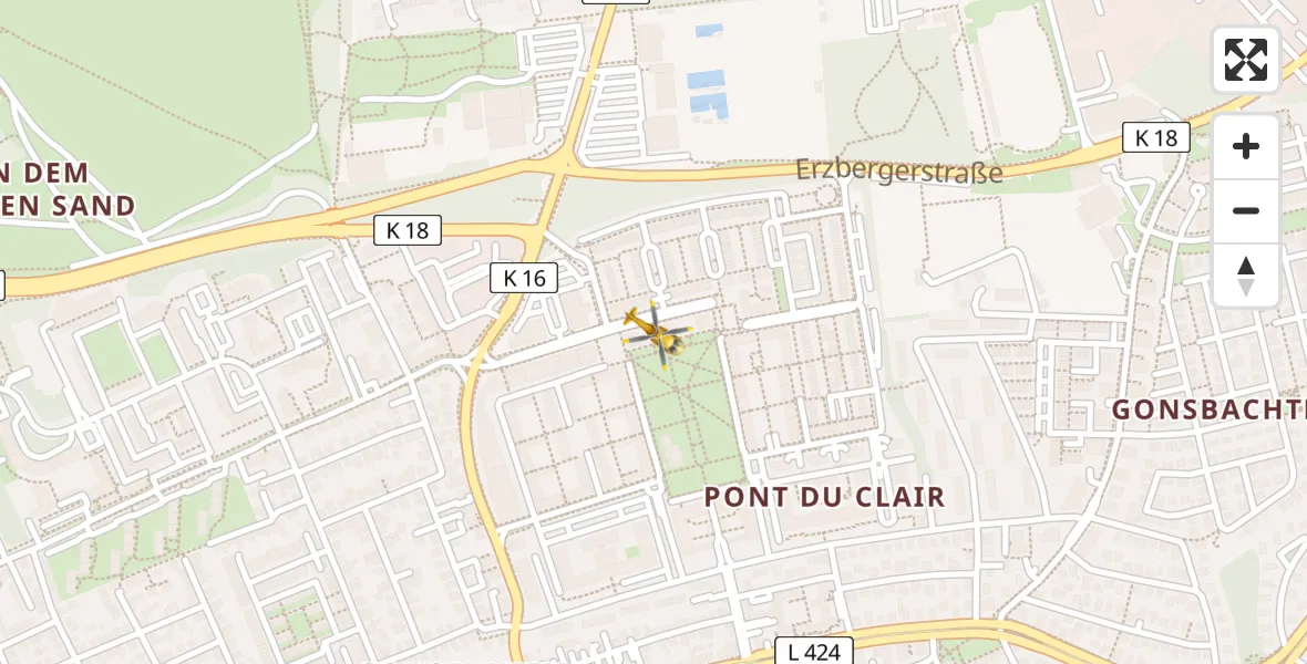 Flugroute Rettungshubschrauber Mainz - Mainz, 26 Juni 2026, 13:00