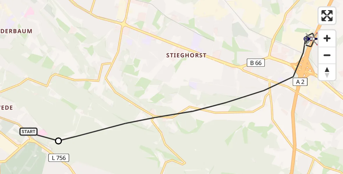 Flugroute Polizeihubschrauber Luftrettungszentrum Bielefeld - Bielefeld, 26 Juni 2026, 13:20