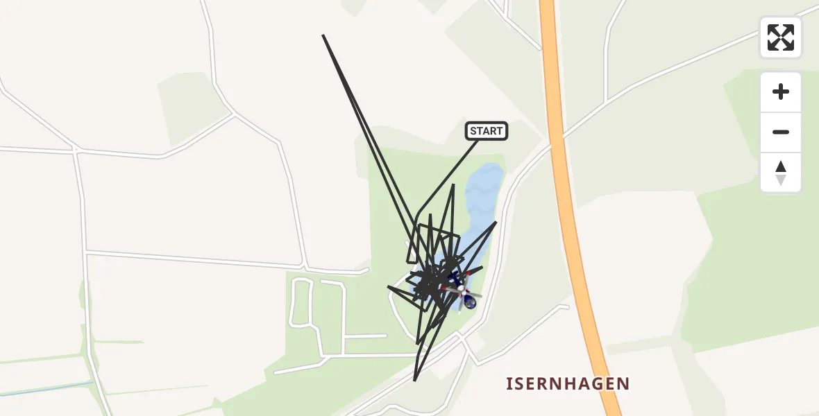 Flugroute Polizeihubschrauber Isernhagen - Isernhagen, 26 Juni 2026, 14:26