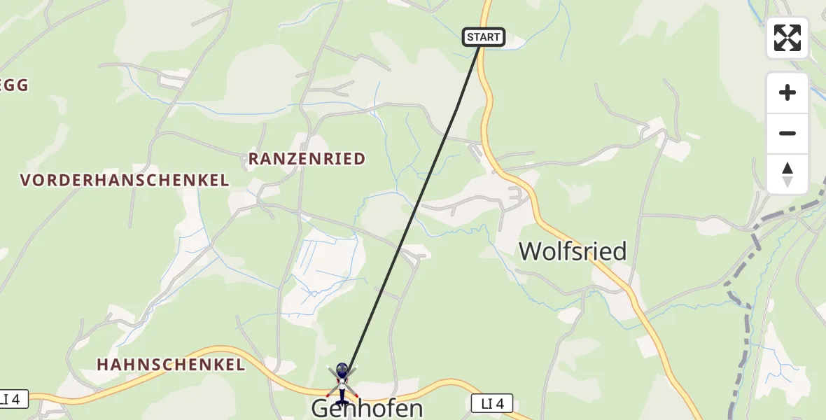 Flugroute Polizeihubschrauber Stiefenhofen - Stiefenhofen, 27 Juni 2026, 06:58