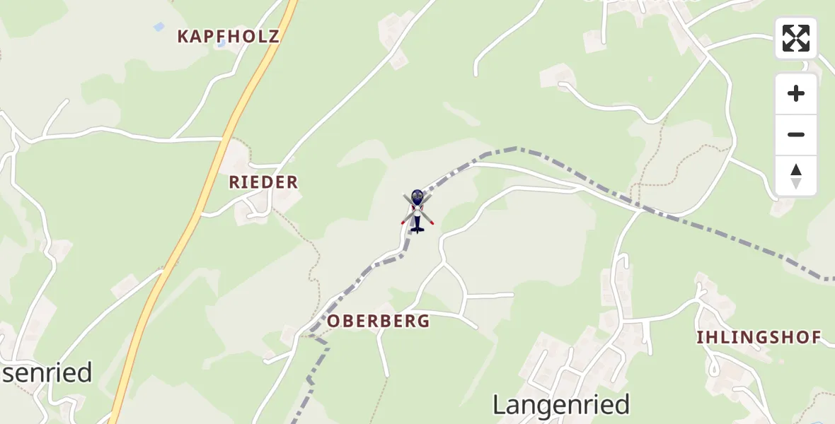 Flugroute Polizeihubschrauber Weiler-Simmerberg - Weiler-Simmerberg, 27 Juni 2026, 07:03