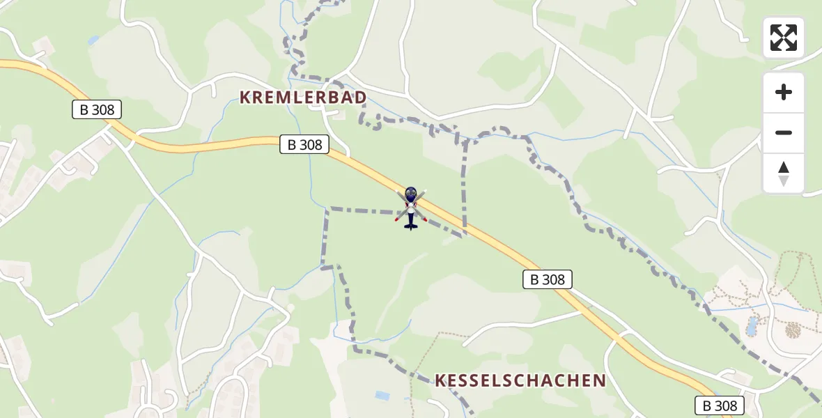 Flugroute Polizeihubschrauber Oberreute - Oberreute, 27 Juni 2026, 07:39