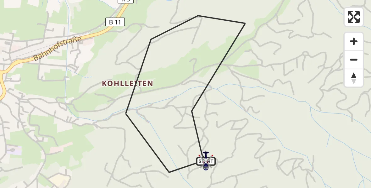 Flugroute Polizeihubschrauber Kochel a.See - Kochel a.See, 27 Juni 2026, 08:48