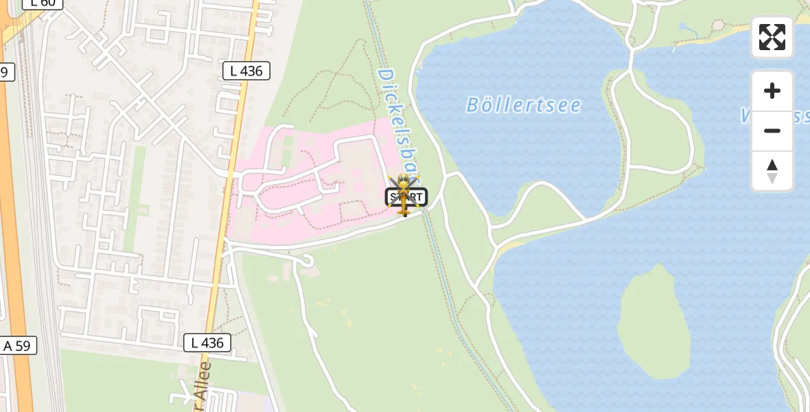 Flugroute Rettungshubschrauber Duisburg Air Rescue Hubschrauberlandeplatz (Christoph 9) - Duisburg Air Rescue Hubschrauberlandeplatz (Christoph 9), 27 Juni 2026, 12:54