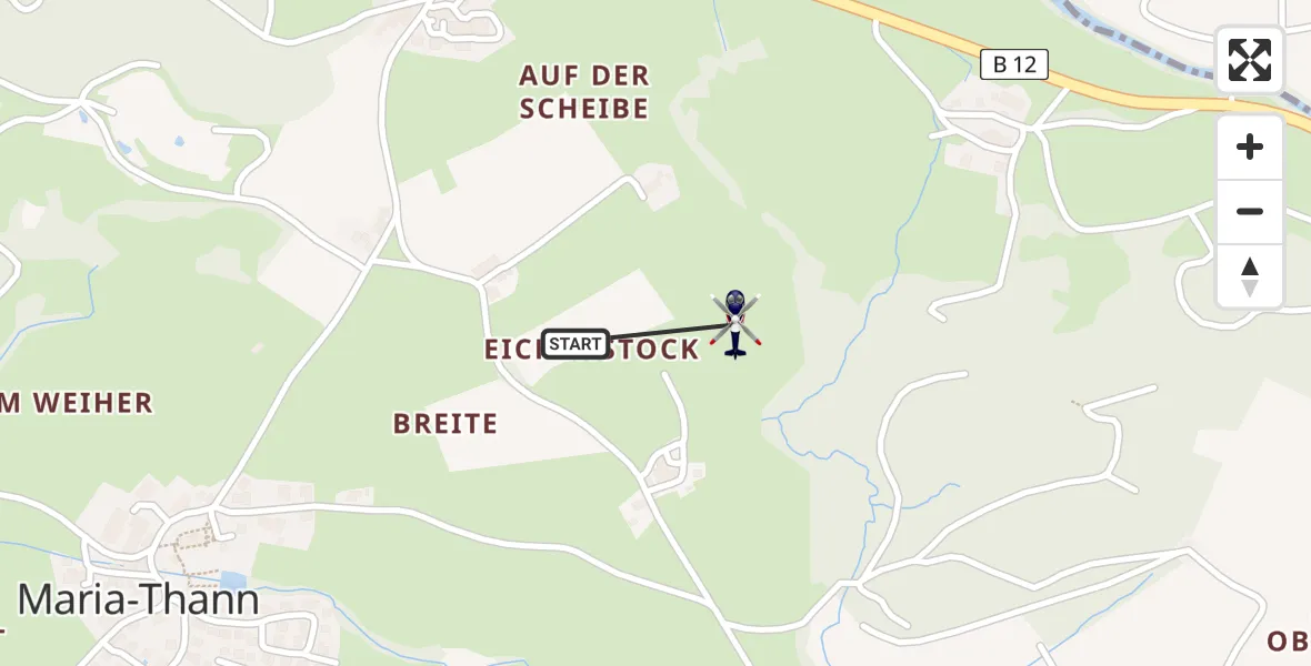 Flugroute Polizeihubschrauber Hergatz - Hergatz, 27 Juni 2026, 13:34