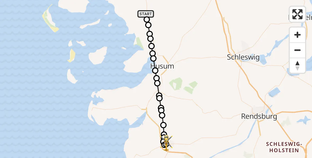 Flugroute Rettungshubschrauber Langenhorn - Heide, 27 Juni 2026, 13:53