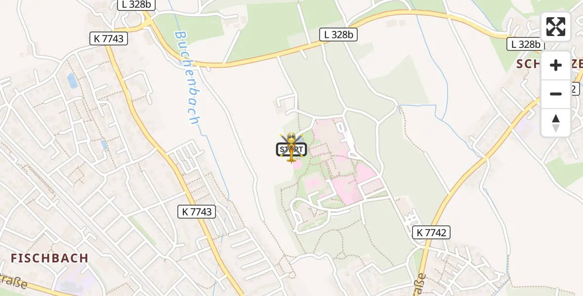 Flugroute Rettungshubschrauber Friedrichshafen Hospital - Friedrichshafen Hospital, 27 Juni 2026, 15:42