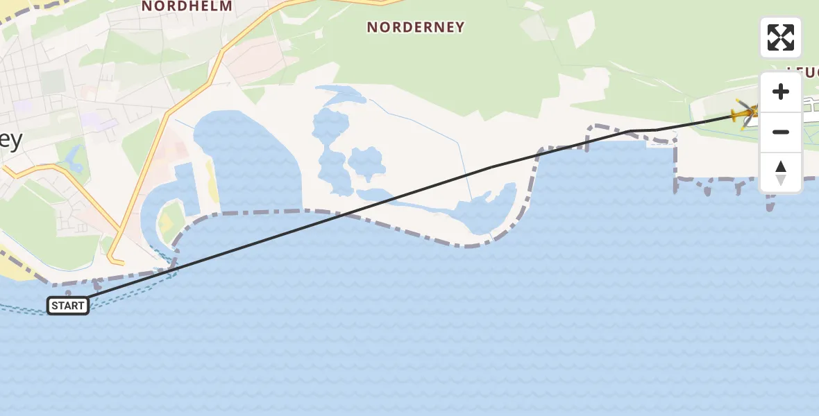 Flugroute Ambulanzhubschrauber Noordzee - Norderney Flughafen, 27 Juni 2026, 15:46