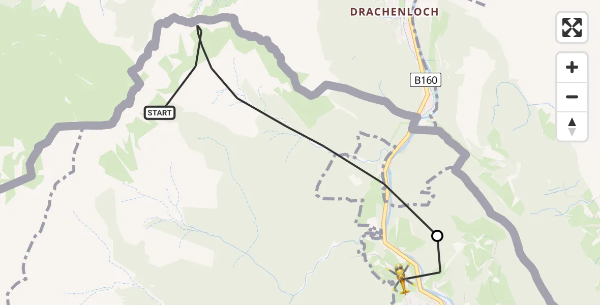 Flugroute Rettungshubschrauber Schellenberger Forst - Marktschellenberg, 27 Juni 2026, 15:49