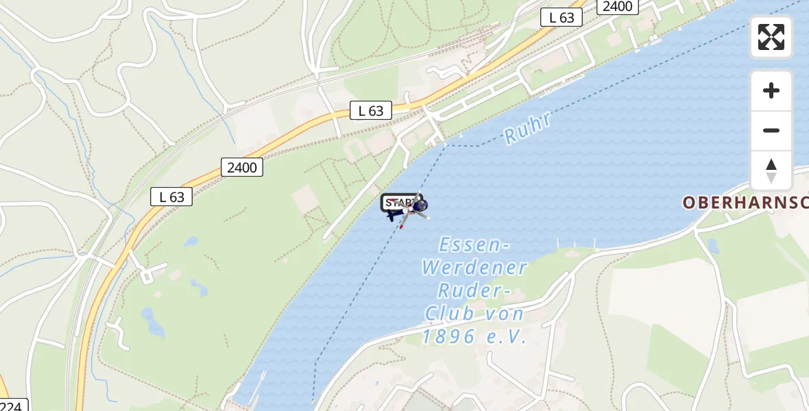 Flugroute Polizeihubschrauber Essen - Essen, 27 Juni 2026, 16:05