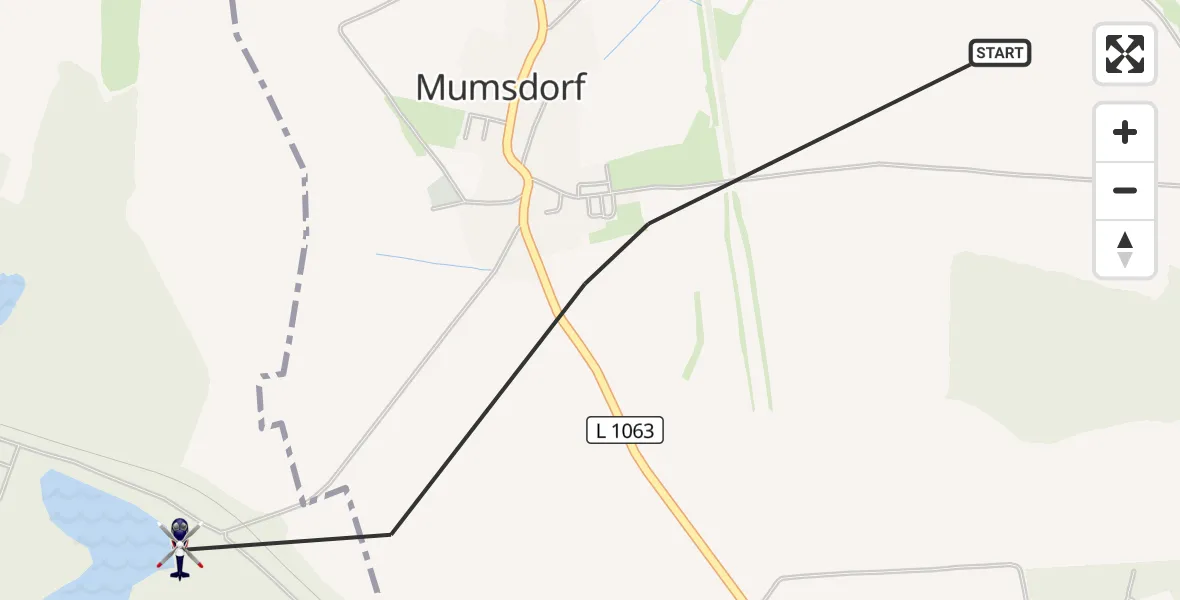 Flugroute Polizeihubschrauber Meuselwitz - Elsteraue, 27 Juni 2026, 18:26
