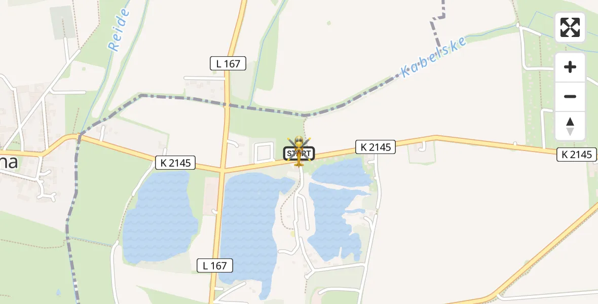Flugroute Rettungshubschrauber Kabelsketal - Kabelsketal, 27 Juni 2026, 19:06
