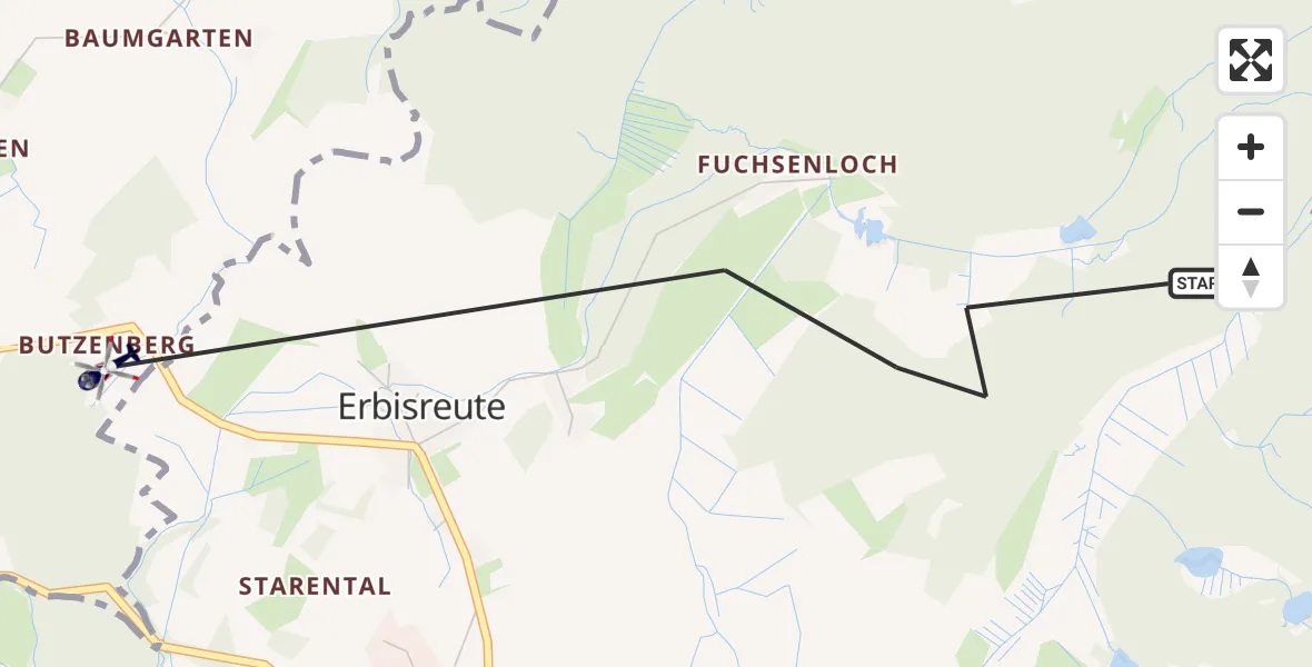 Flugroute Polizeihubschrauber Schlier - Baienfurt, 28 Juni 2026, 06:32