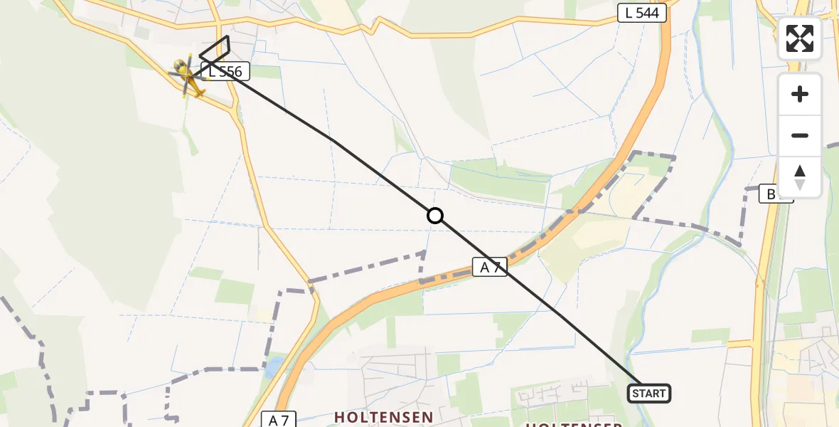Flugroute Rettungshubschrauber Göttingen - Bovenden, 28 Juni 2026, 06:45