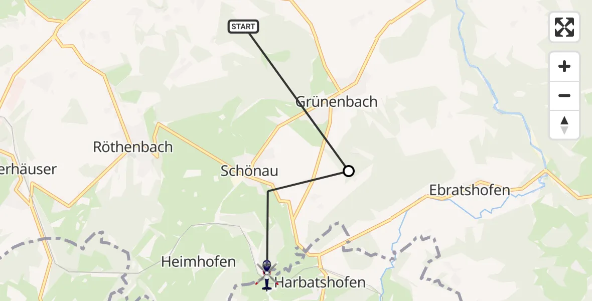 Flugroute Polizeihubschrauber Gestratz - Stiefenhofen, 28 Juni 2026, 07:05