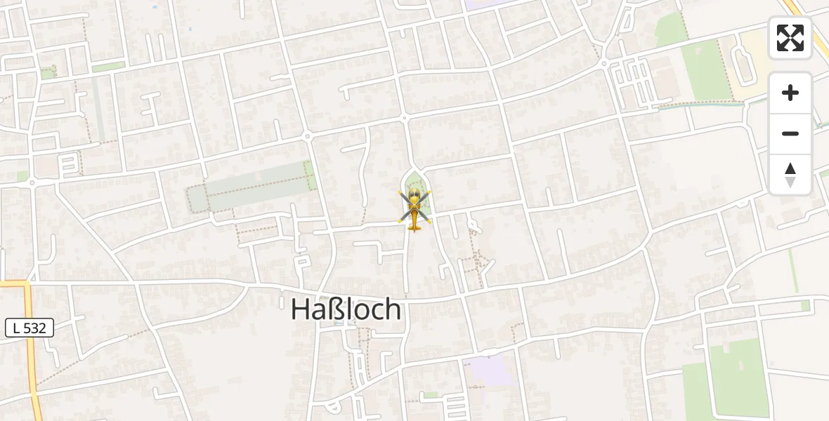 Flugroute Rettungshubschrauber Haßloch - Haßloch, 28 Juni 2026, 07:22