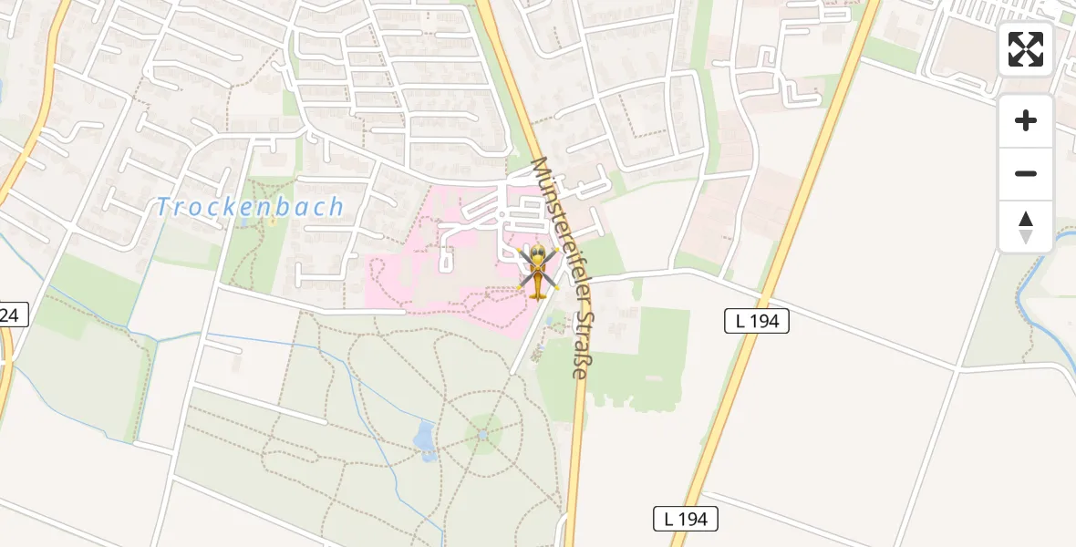 Flugroute Ambulanzhubschrauber Euskirchen - Euskirchen, 28 Juni 2026, 09:22