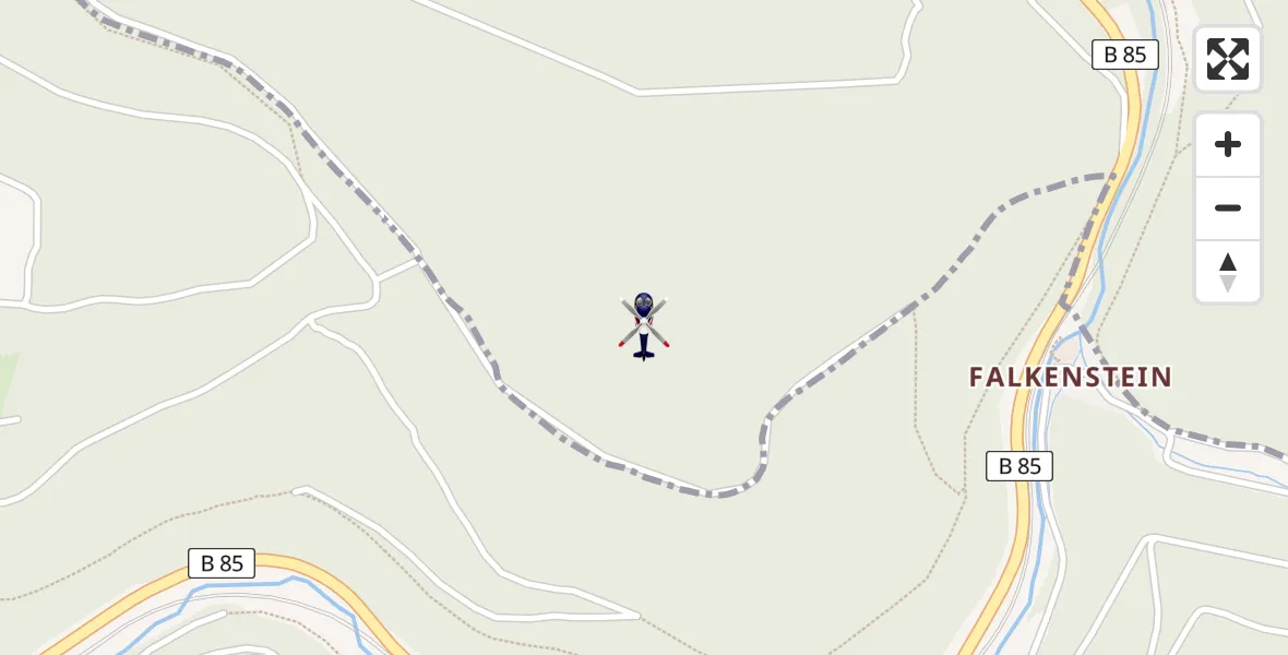 Flugroute Polizeihubschrauber Probstzella - Probstzella, 28 Juni 2026, 10:50