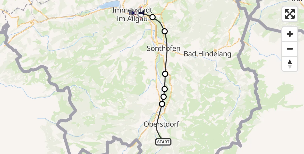 Flugroute Polizeihubschrauber Oberstdorf - Immenstadt i.Allgäu, 28 Juni 2026, 12:48