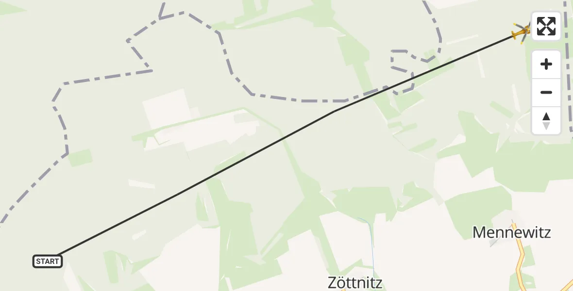 Flugroute Rettungshubschrauber Schlöben - Schlöben, 28 Juni 2026, 13:45